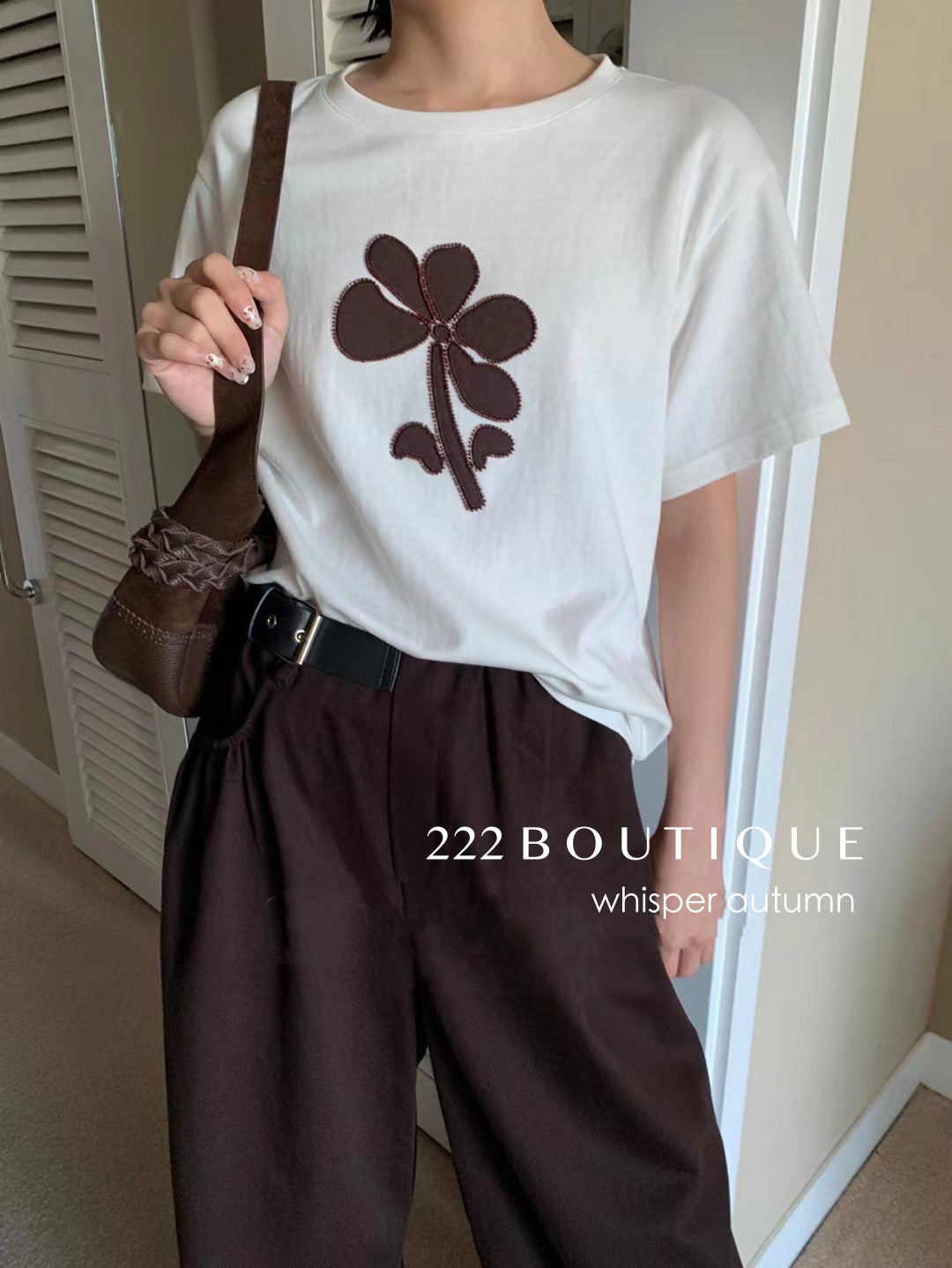 16a69 Floral print cotton tee