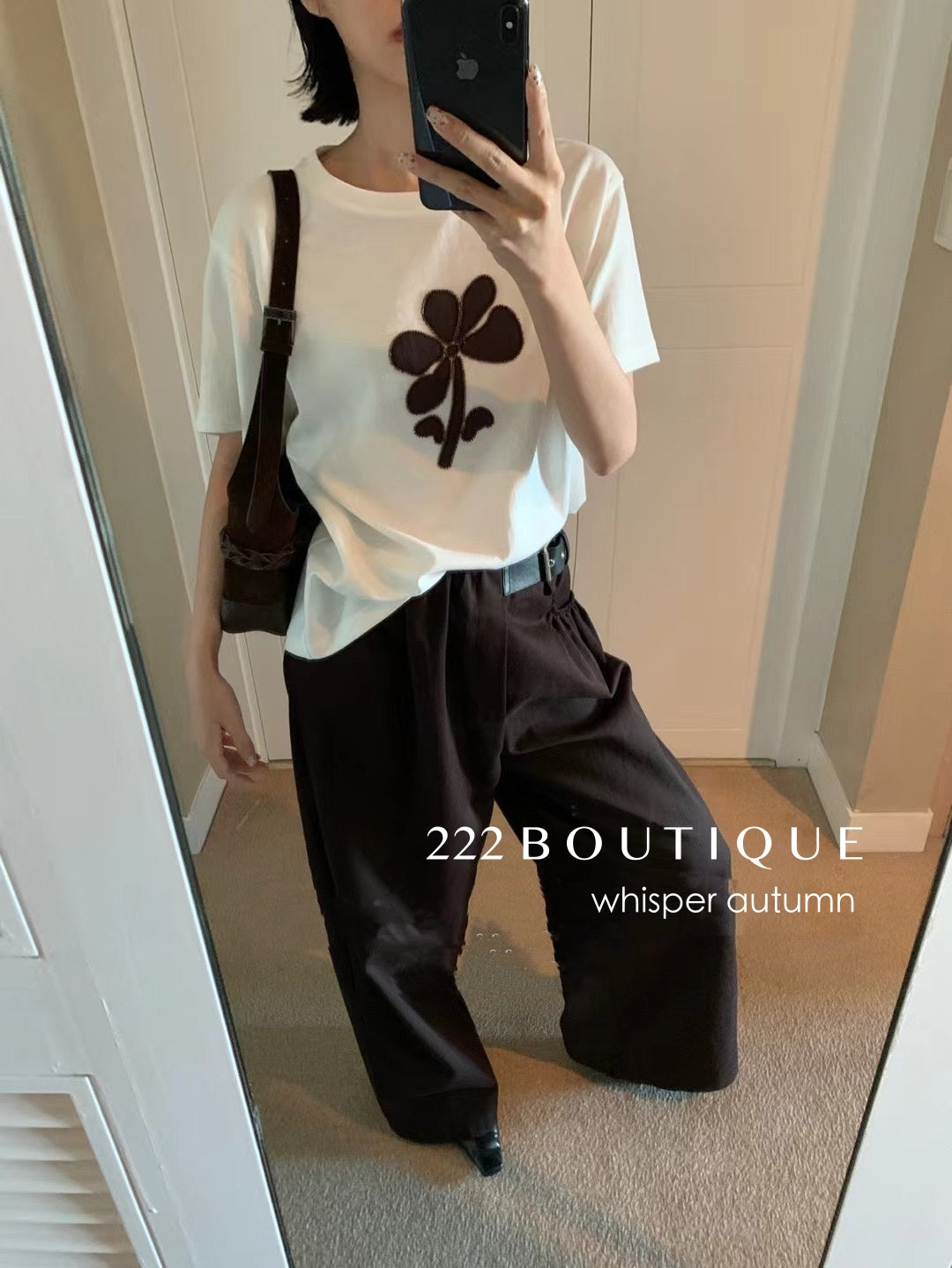 16a69 Floral print cotton tee