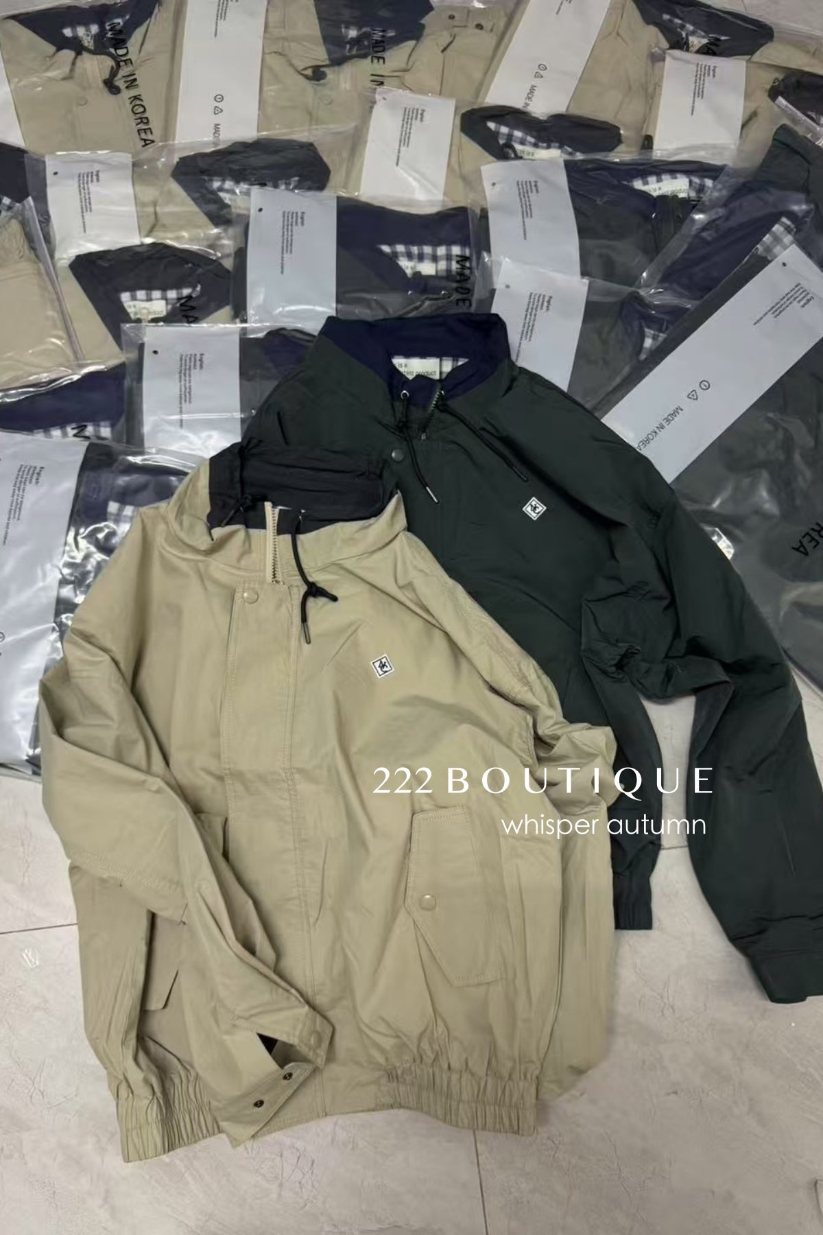 16A68 Reversible khaki jacket – green &amp; beige