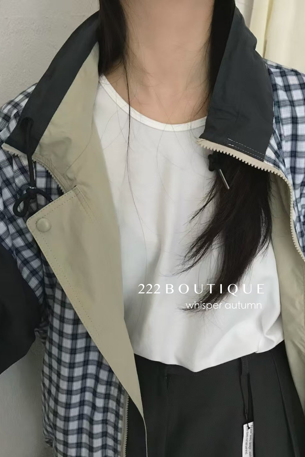 16A68 Reversible khaki jacket – green &amp; beige