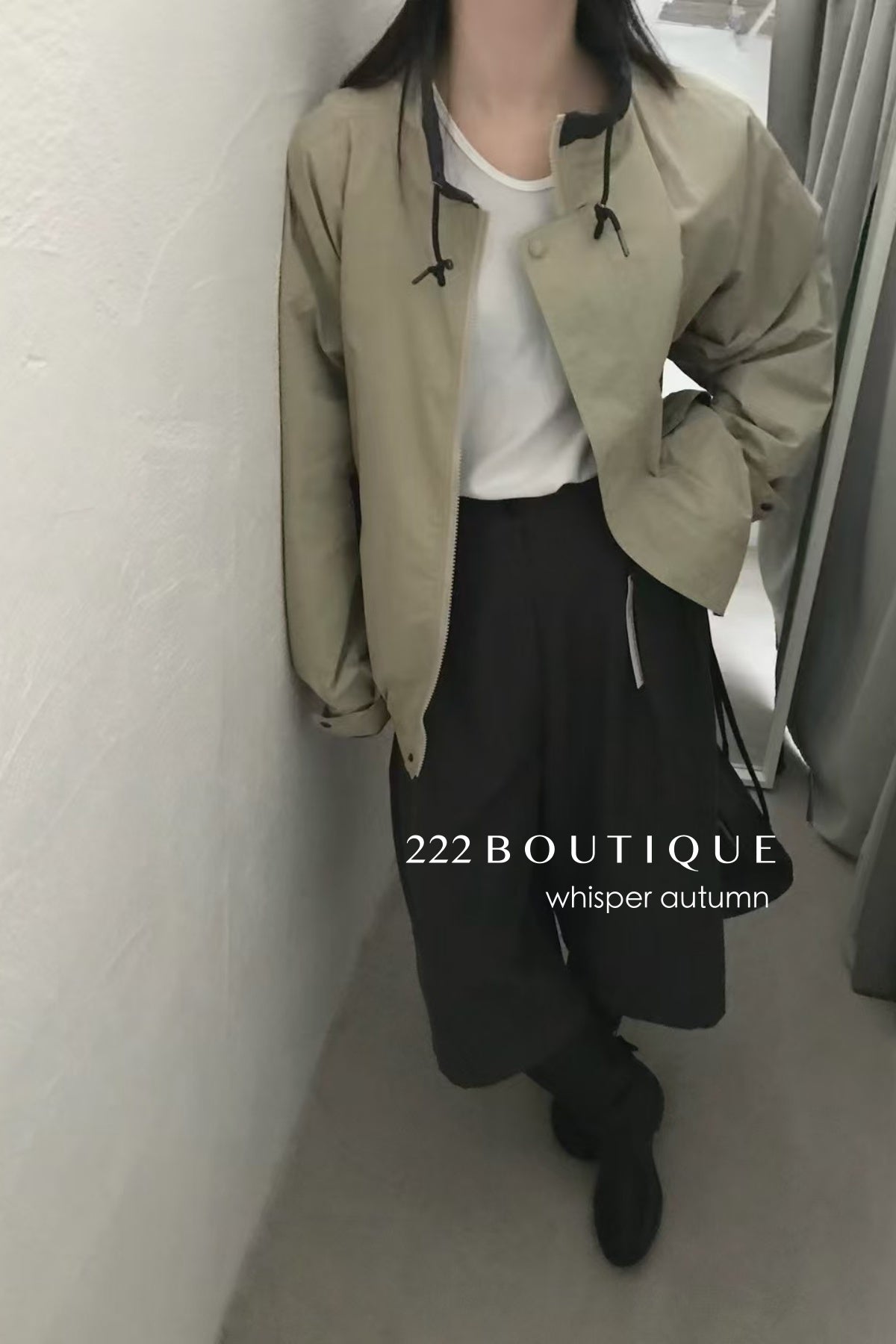 16A68 Reversible khaki jacket – green &amp; beige
