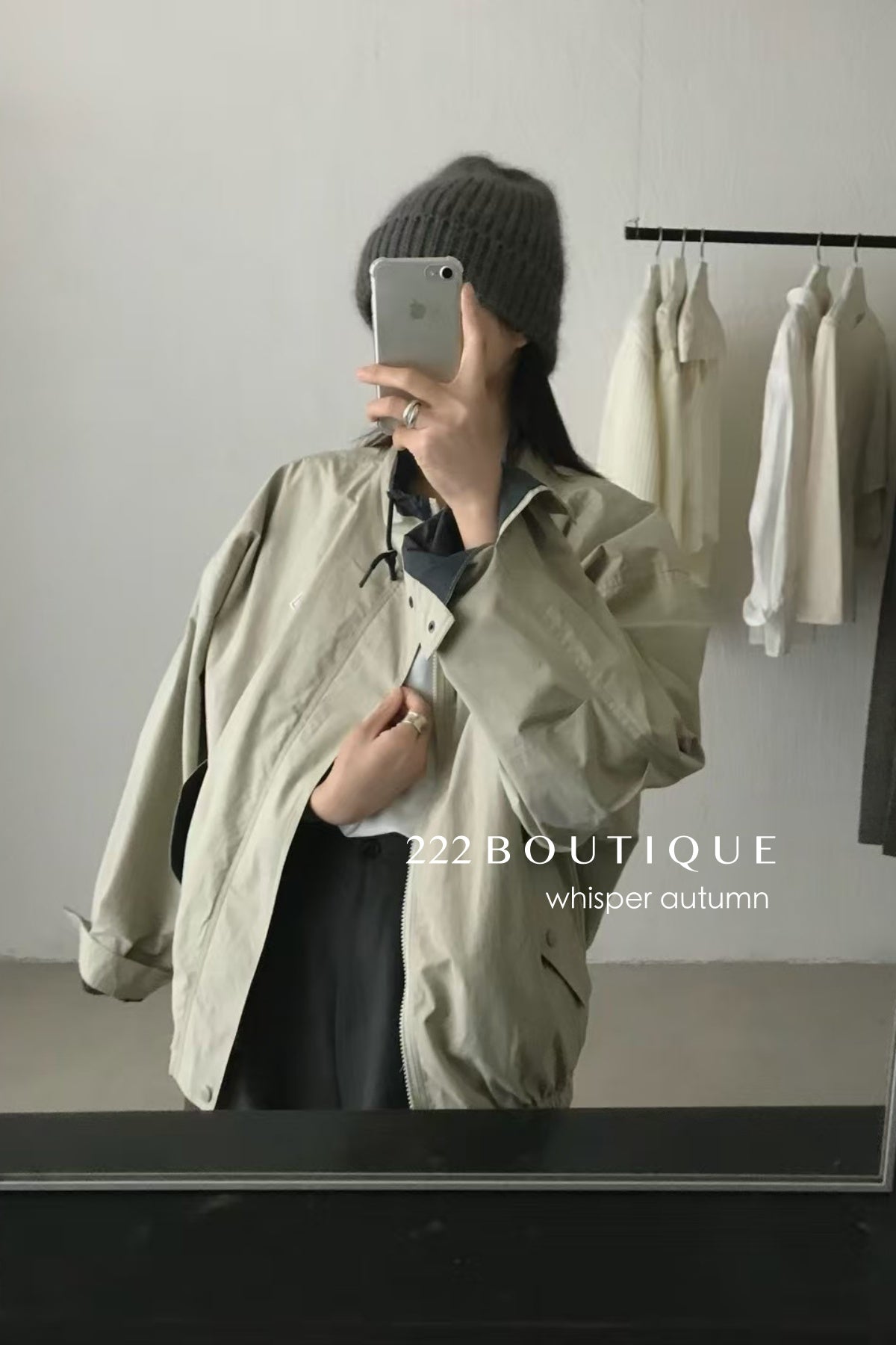 16A68 Reversible khaki jacket – green &amp; beige