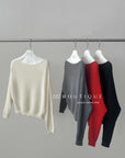 18a34 Off-shoulder cashmere sweater