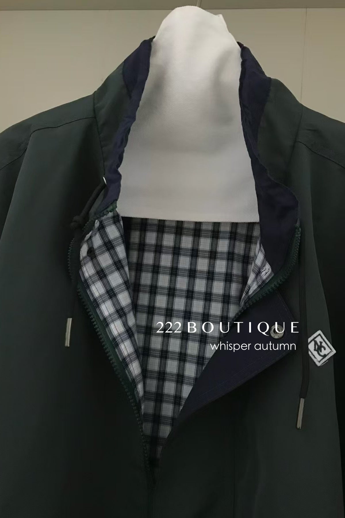 16A68 Reversible khaki jacket – green &amp; beige