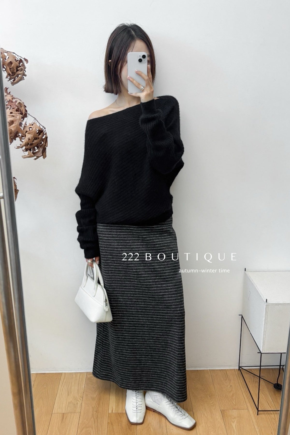18a34 Off-shoulder cashmere sweater