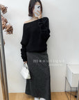 18a34 Off-shoulder cashmere sweater