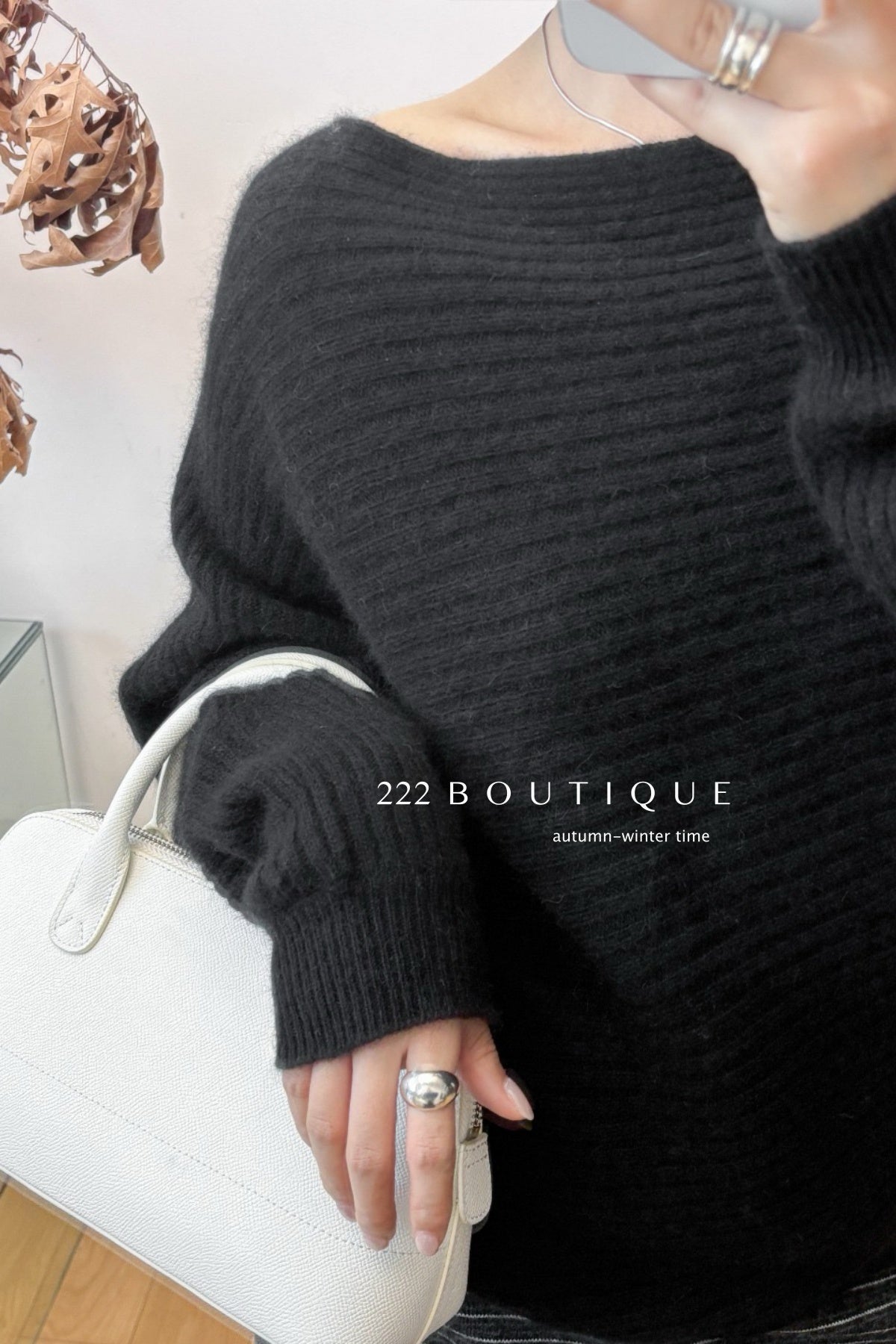 18a34 Off-shoulder cashmere sweater