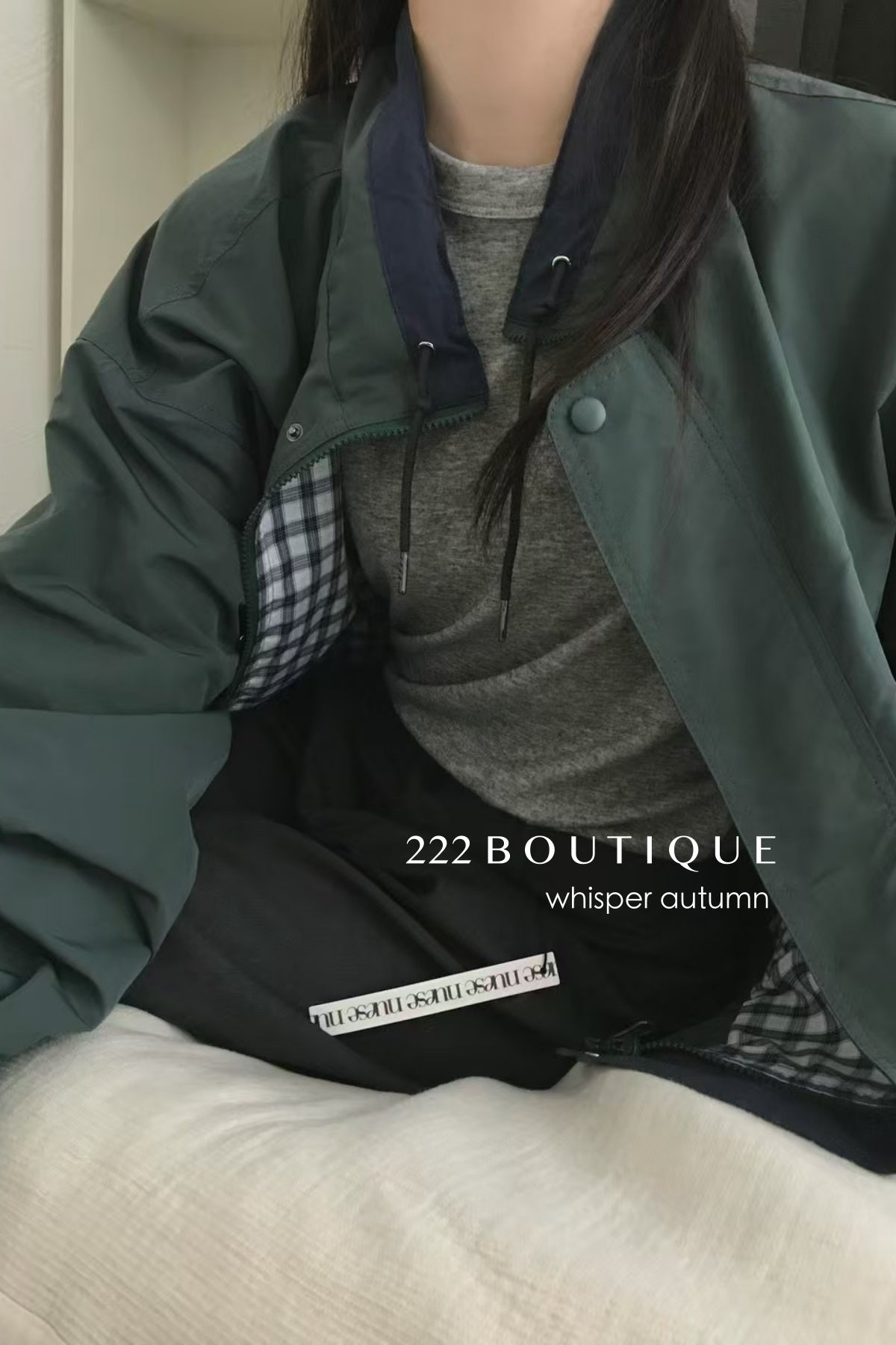 16A68 Reversible khaki jacket – green &amp; beige