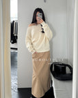 18a34 Off-shoulder cashmere sweater