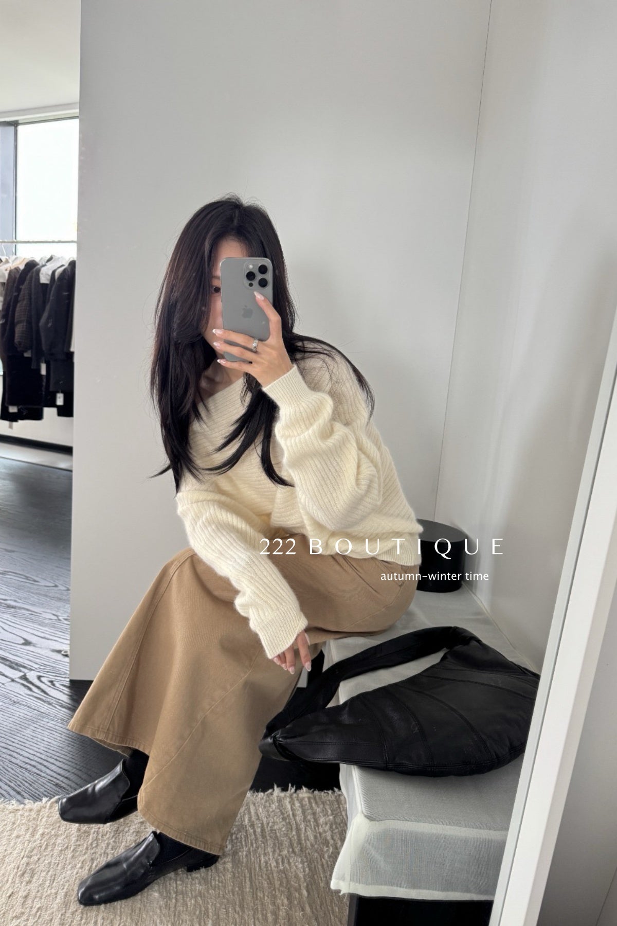 18a34 Off-shoulder cashmere sweater