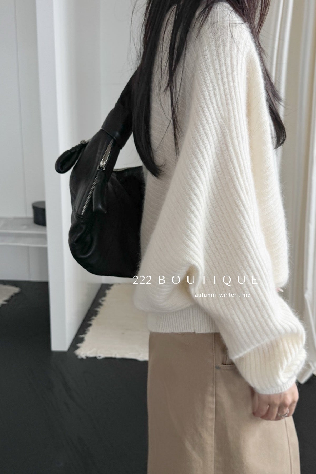 18a34 Off-shoulder cashmere sweater