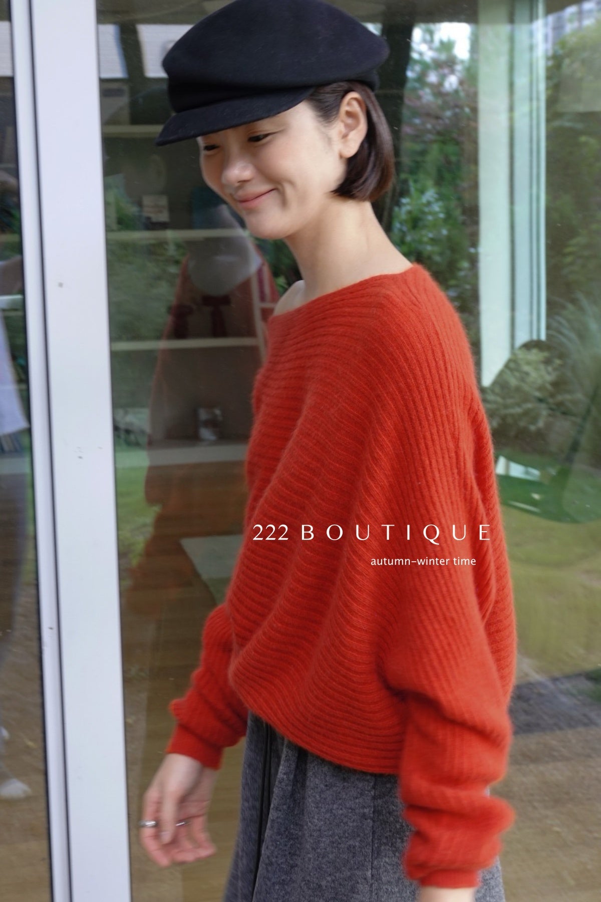 18a34 Off-shoulder cashmere sweater