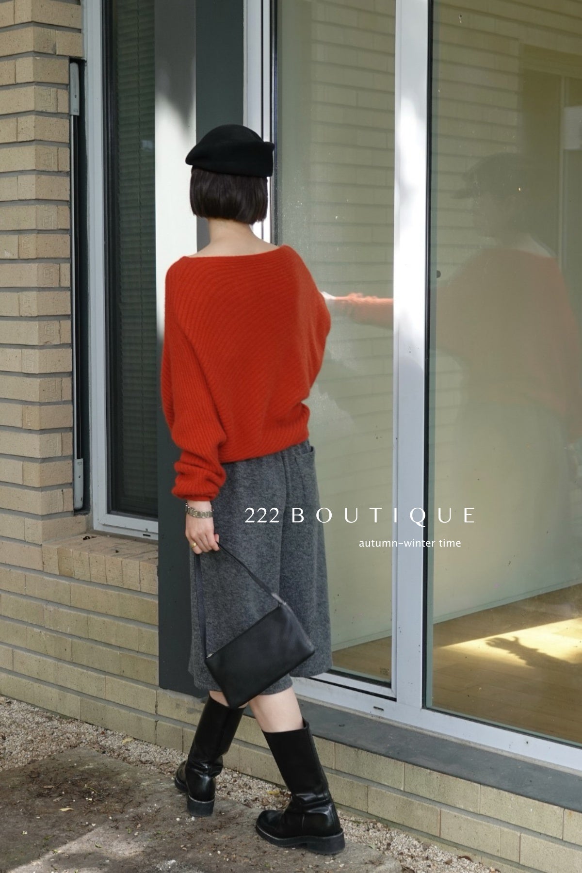 18a34 Off-shoulder cashmere sweater