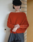 18a34 Off-shoulder cashmere sweater