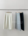 18v3 Basic long wool blend skirt