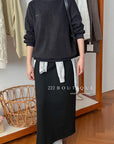 18v3 Basic long wool blend skirt