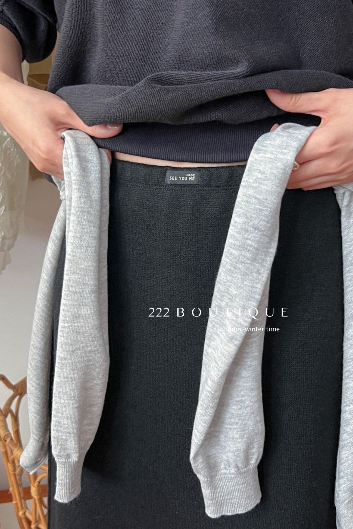 18v3 Basic long wool blend skirt