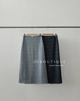 18v4 Striped long wool blend skirt