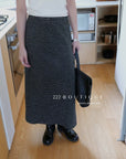 18v4 Striped long wool blend skirt