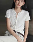 14a48 Ribbed Buttoned Tee – Casual & Fitted