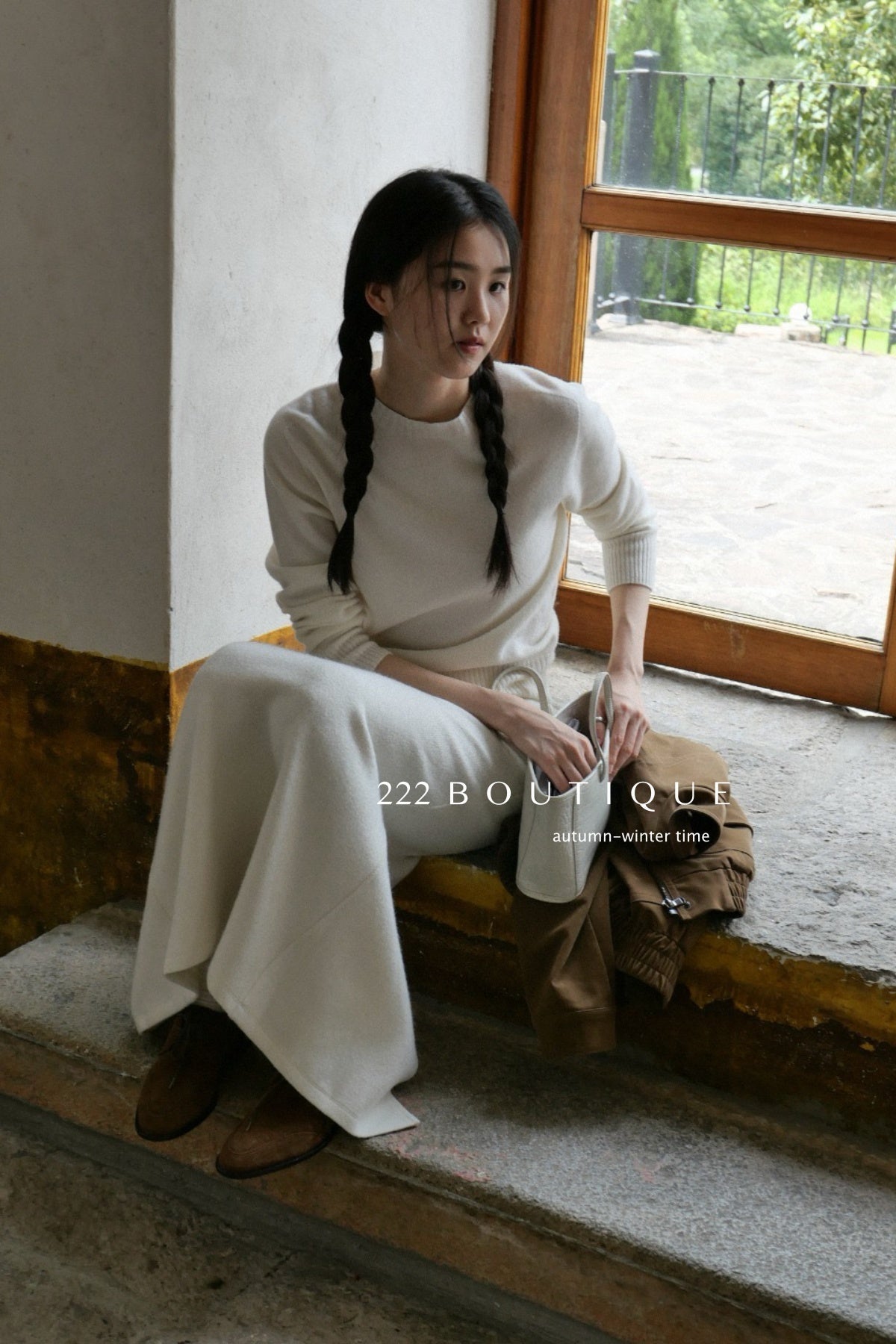 18v3 Basic long wool blend skirt