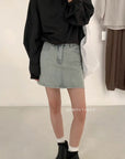 14v28 Washed Denim Mini Skirt – Vintage Blue