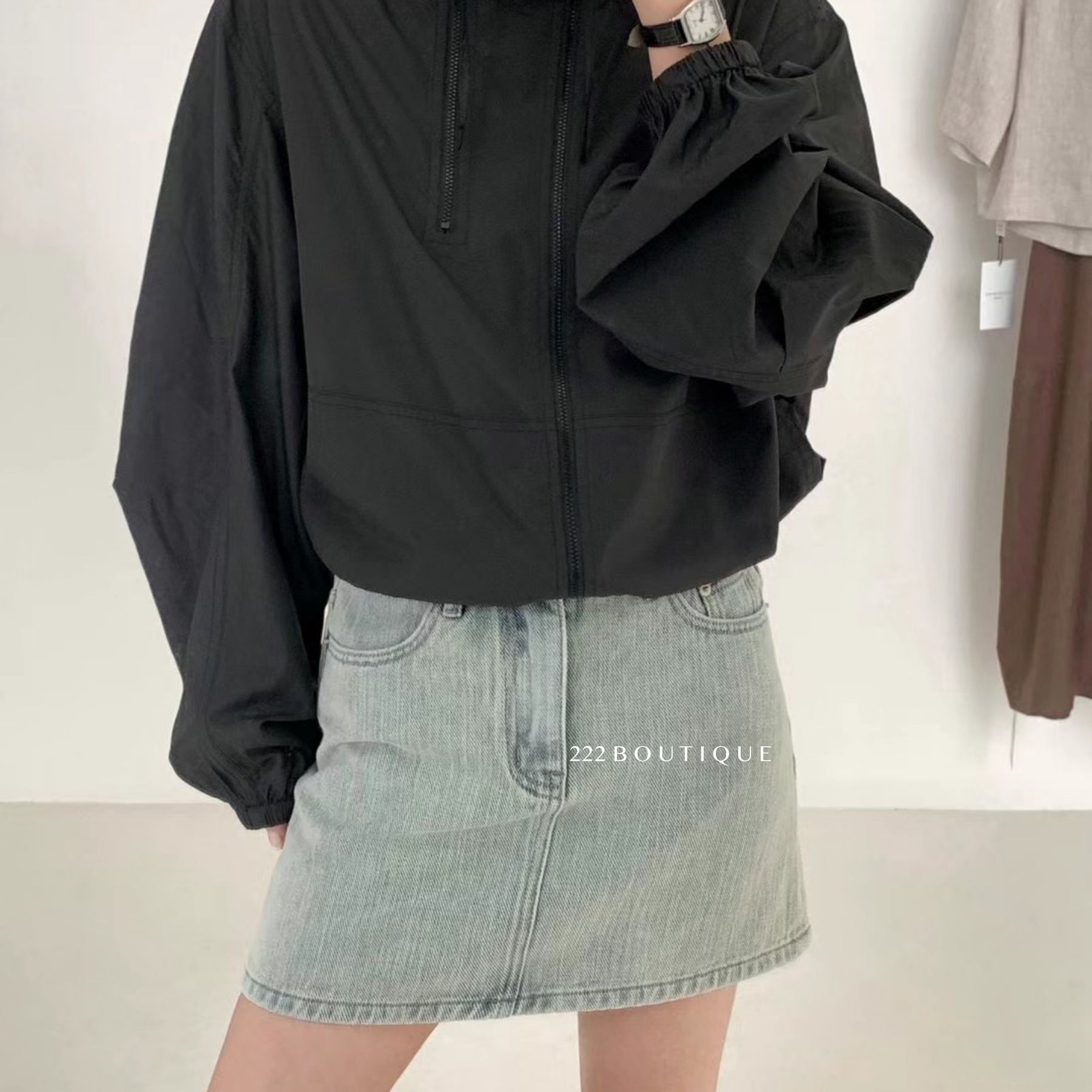 14v28 Washed Denim Mini Skirt – Vintage Blue