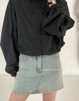 14v28 Washed Denim Mini Skirt – Vintage Blue