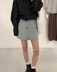 14v28 Washed Denim Mini Skirt – Vintage Blue