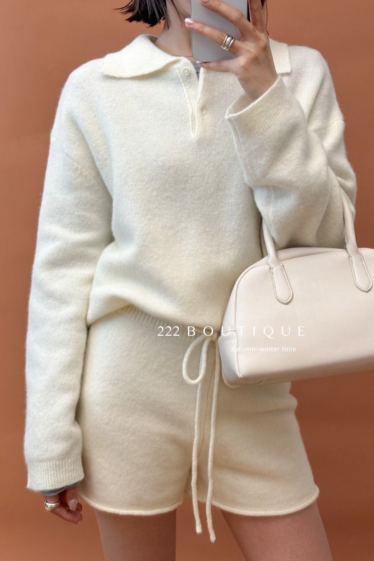 18a55 Basic cashmere polo sweater