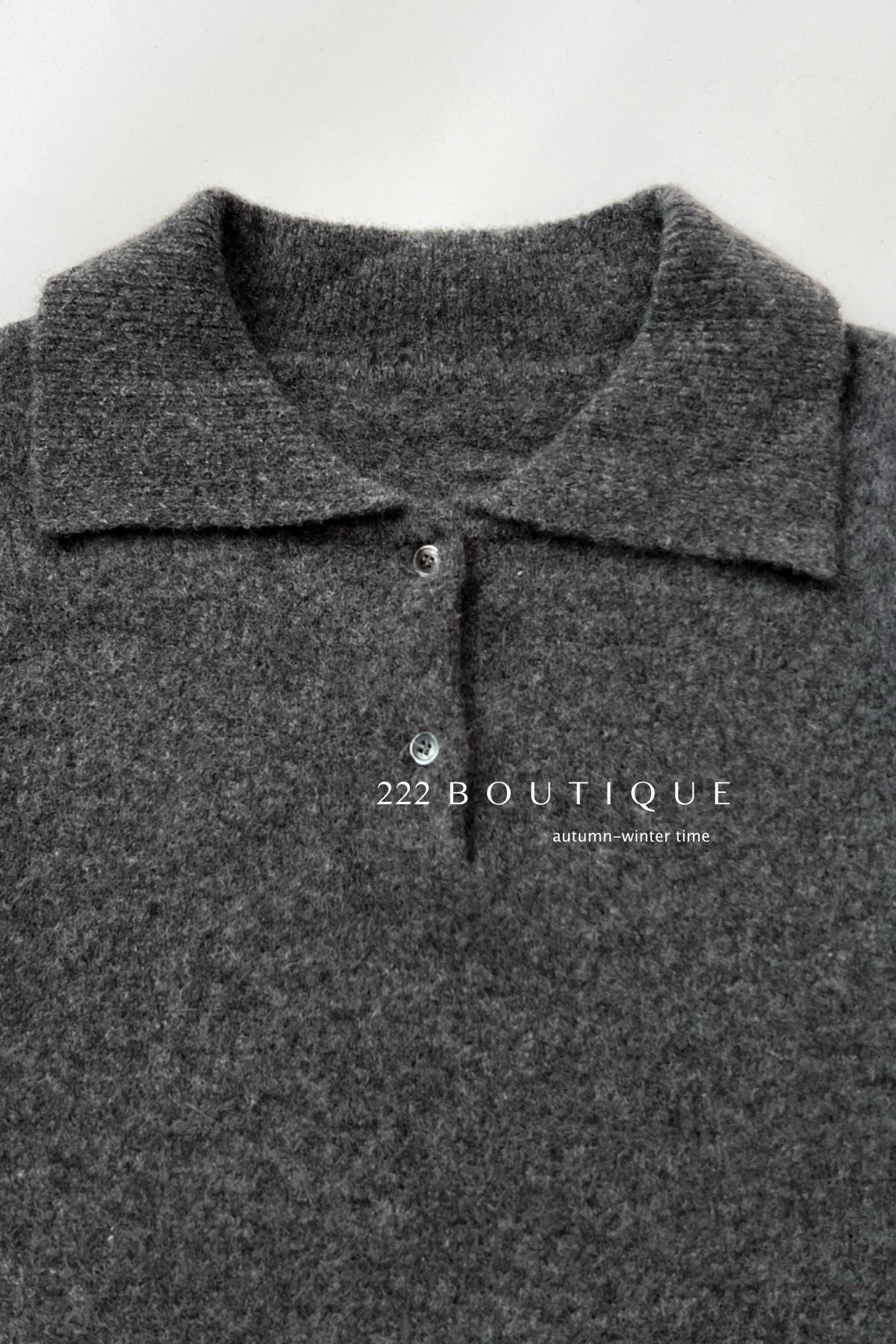 18a55 Basic cashmere polo sweater