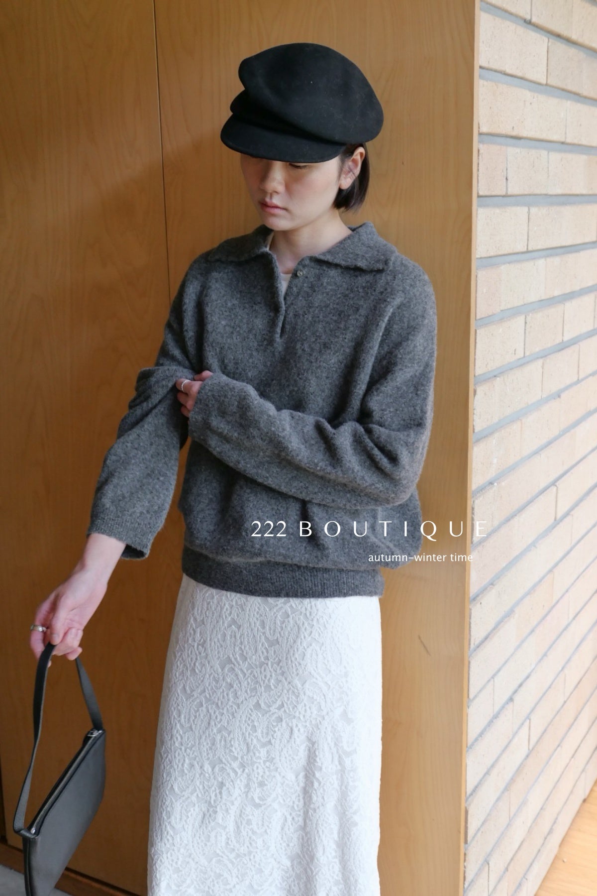 18a55 Basic cashmere polo sweater