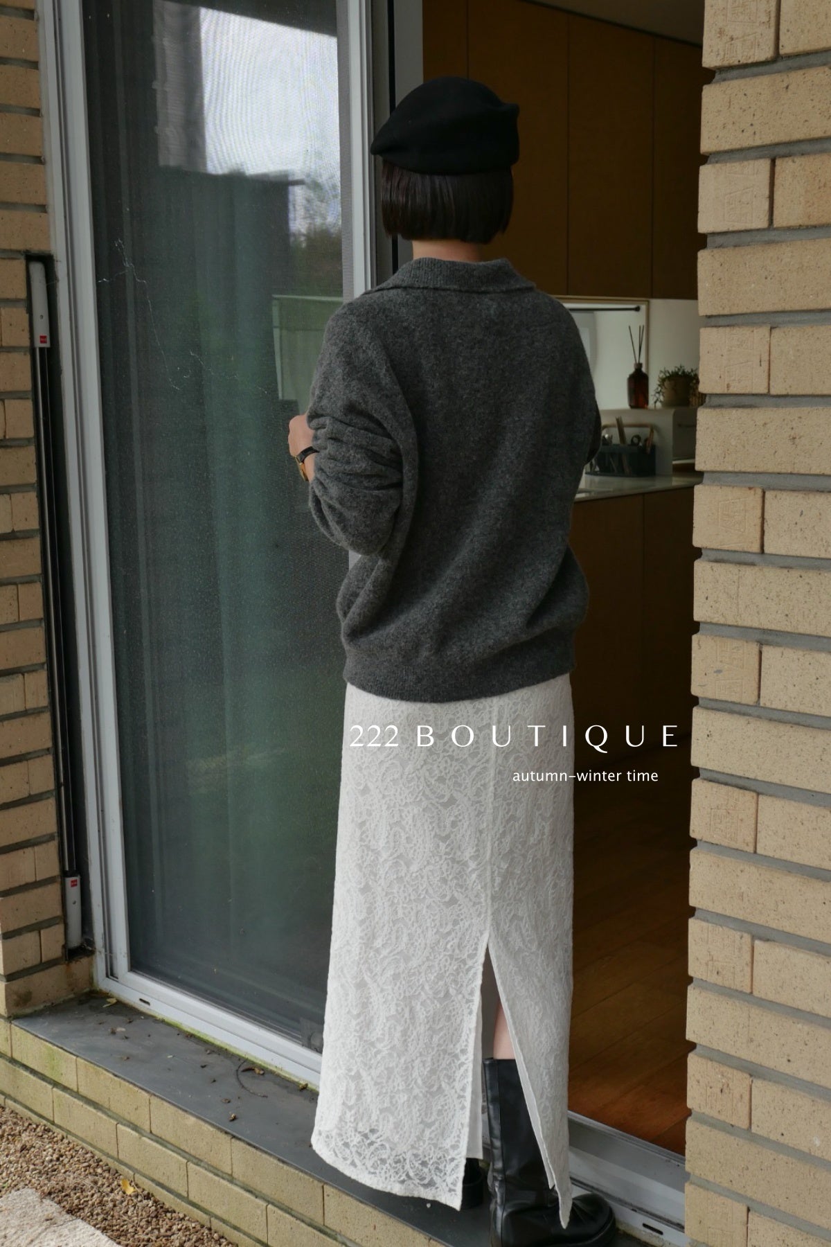 18a55 Basic cashmere polo sweater