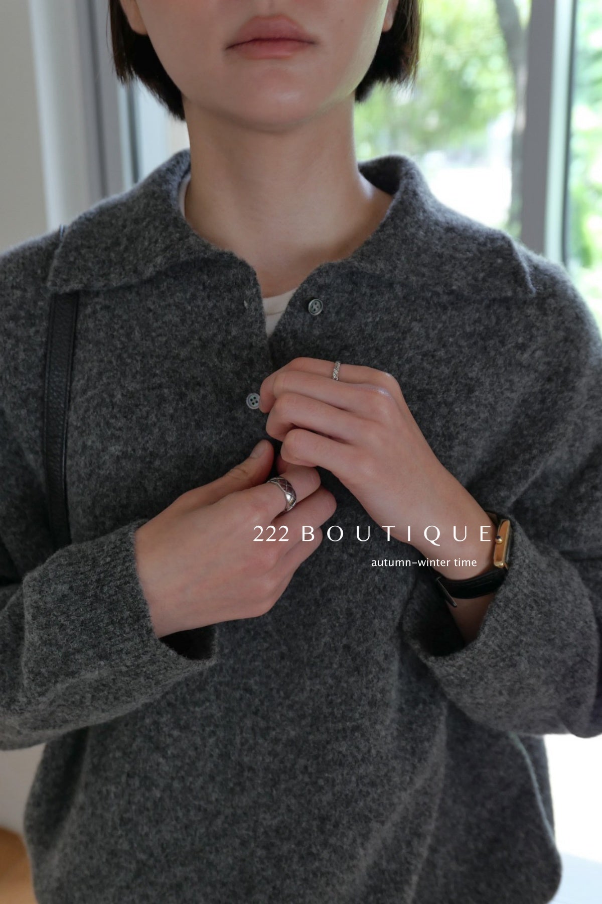 18a55 Basic cashmere polo sweater