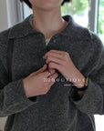 18a55 Basic cashmere polo sweater