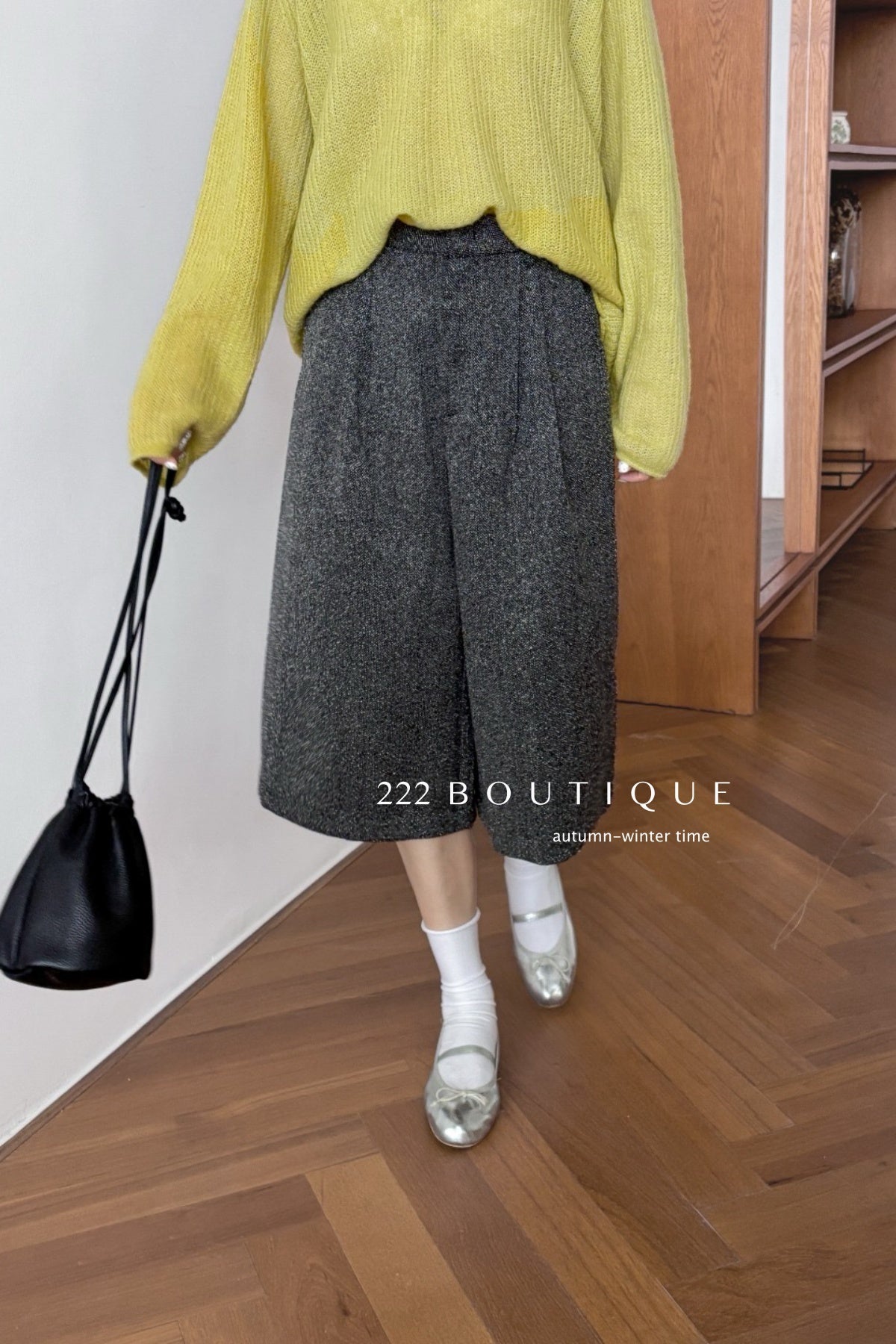 18q14 Basic high-waist wool culottes