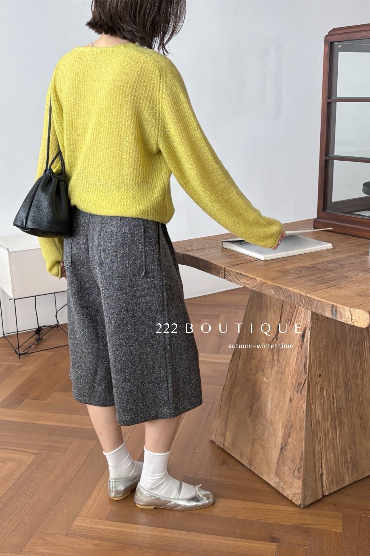 18q14 Basic high-waist wool culottes