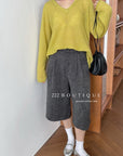 18q14 Basic high-waist wool culottes