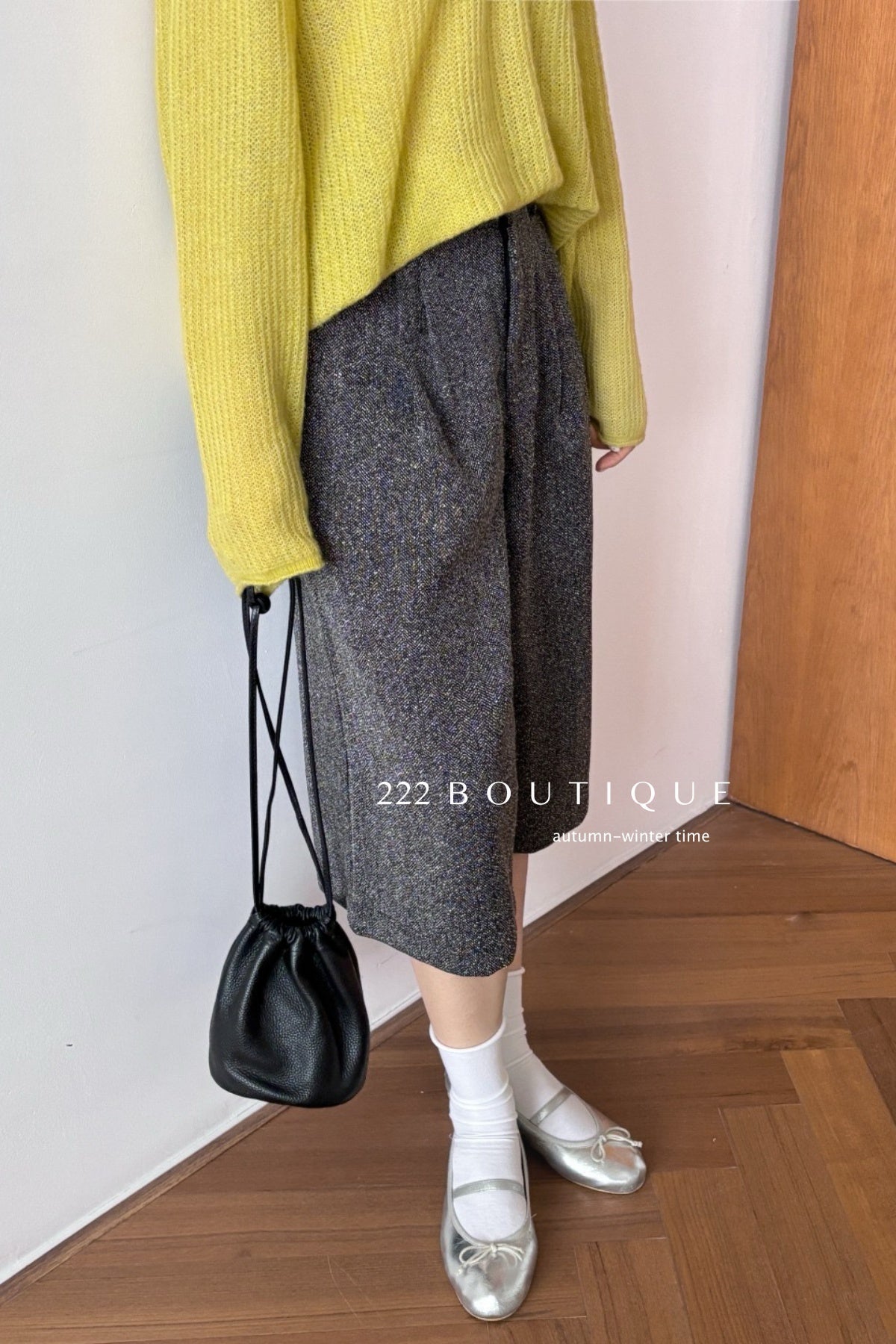18q14 Basic high-waist wool culottes