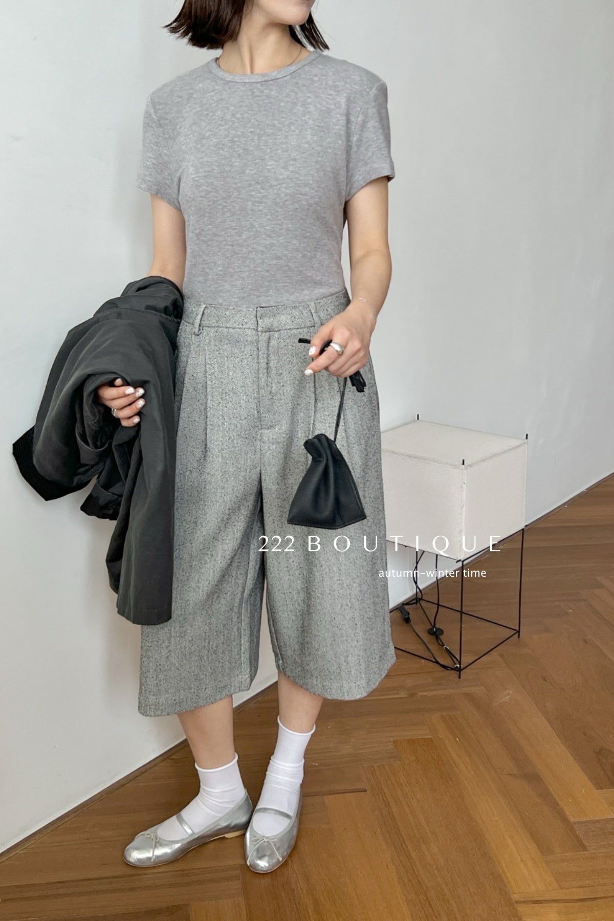 18q14 Basic high-waist wool culottes