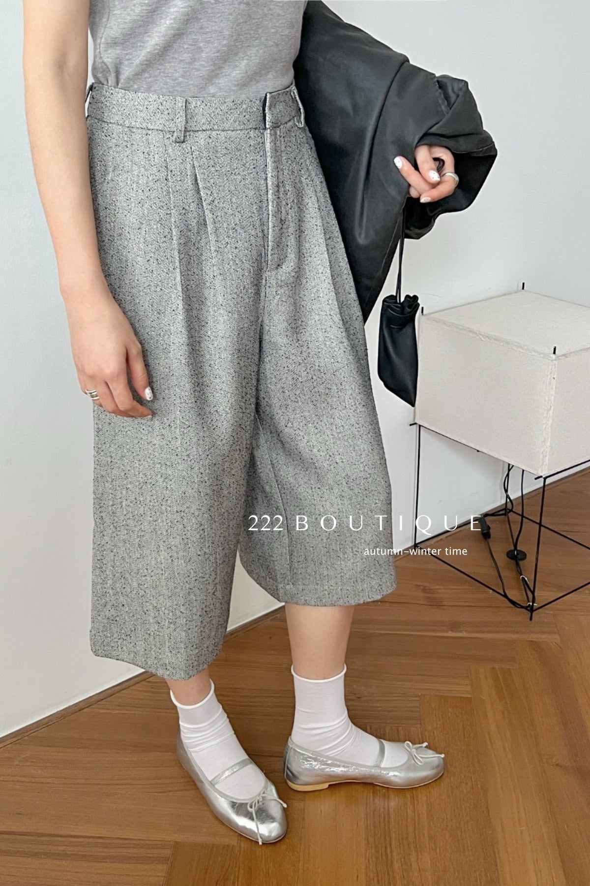 18q14 Basic high-waist wool culottes