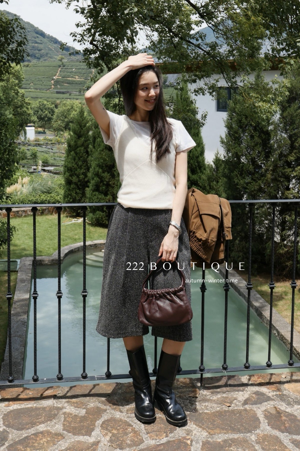 18q14 Basic high-waist wool culottes