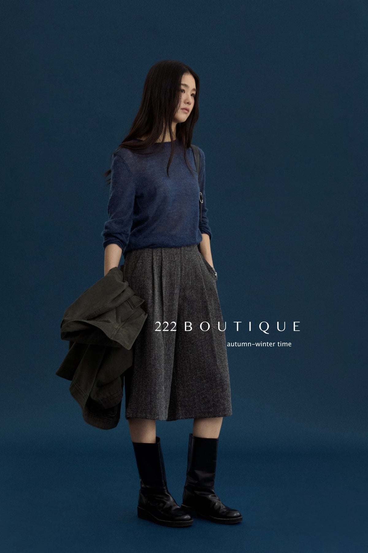 18q14 Basic high-waist wool culottes