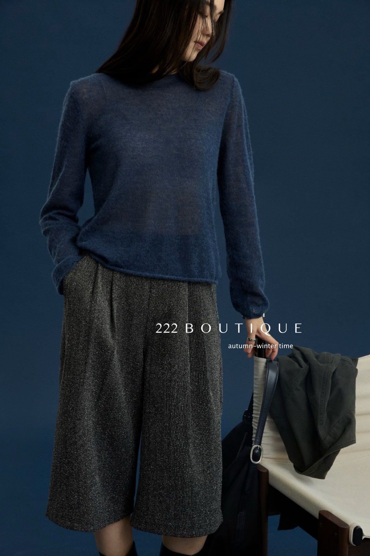 18q14 Basic high-waist wool culottes