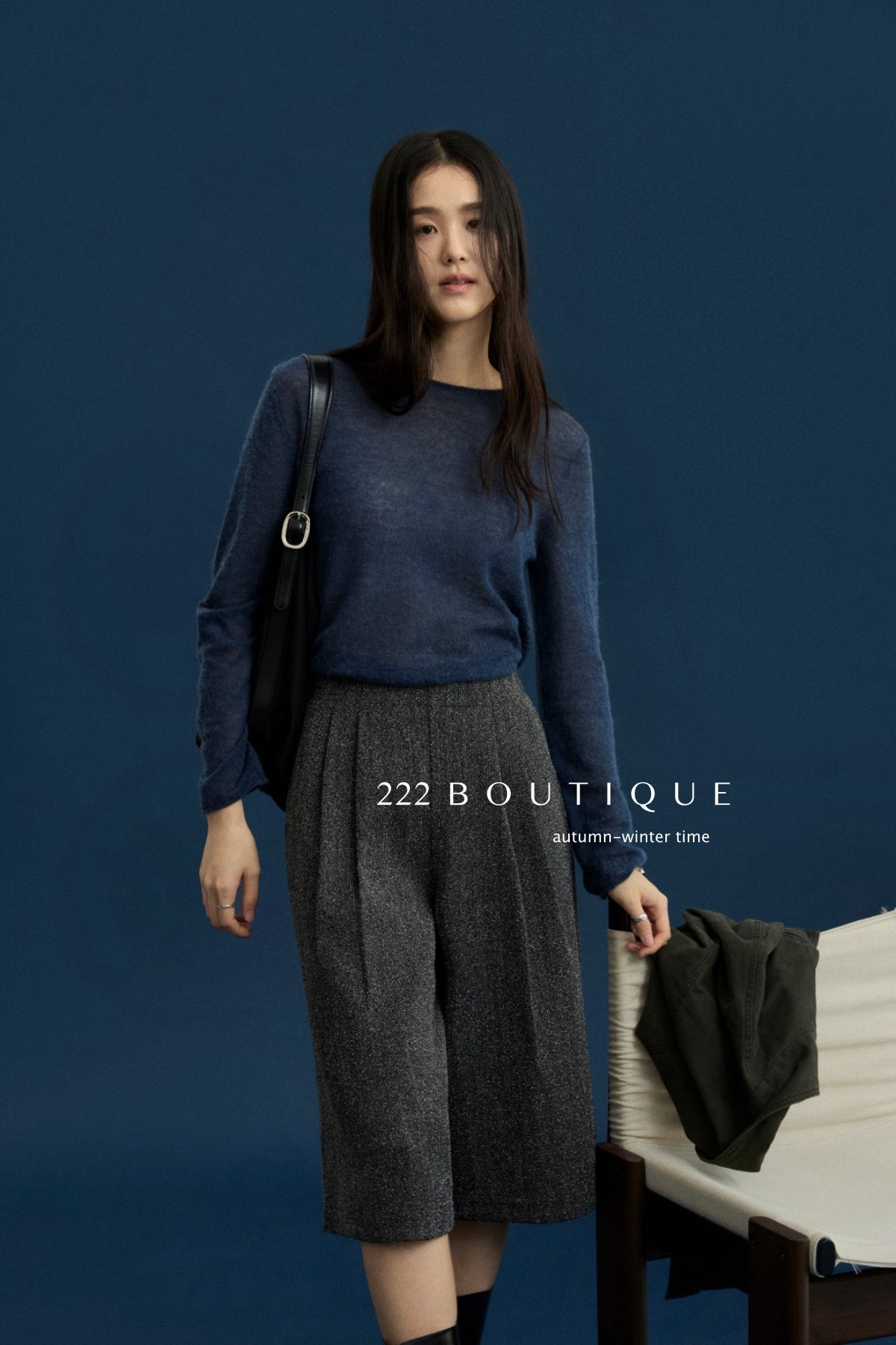 18q14 Basic high-waist wool culottes