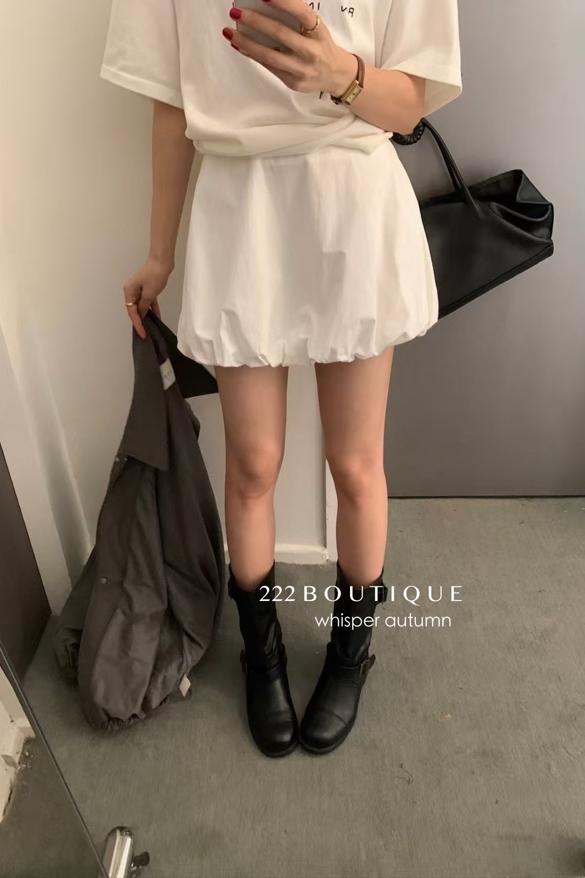 17v4 Basic balloon mini skirt