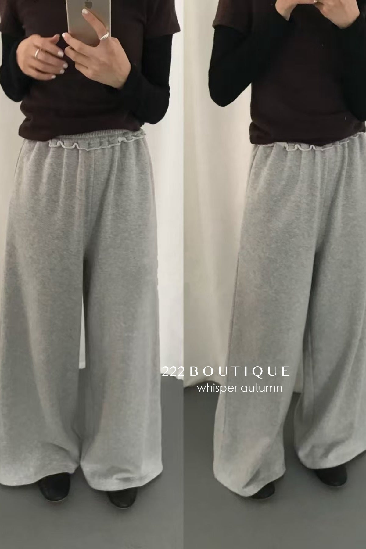 17q33 Cotton trousers with ruffled waist
