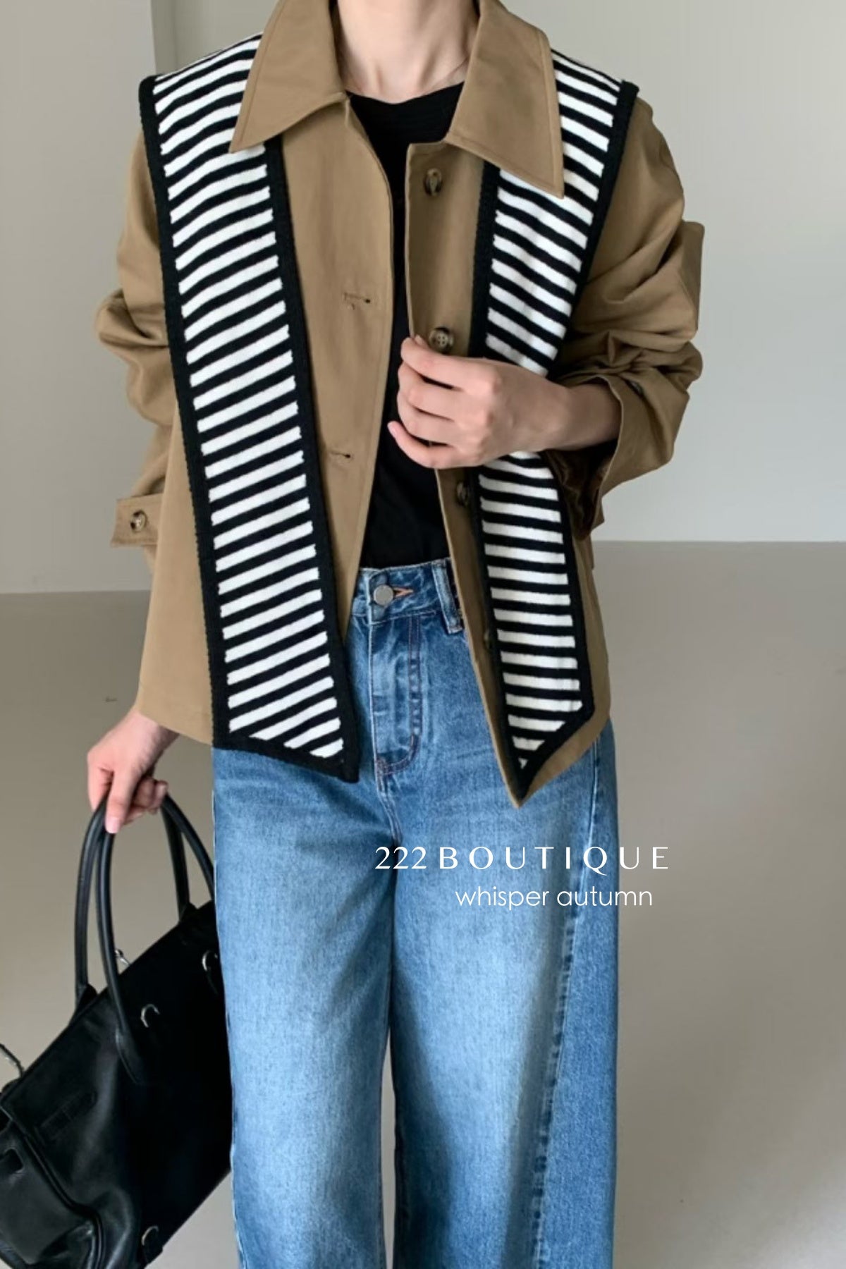 17a63 Suede trench-style jacket with classic collar and scarf