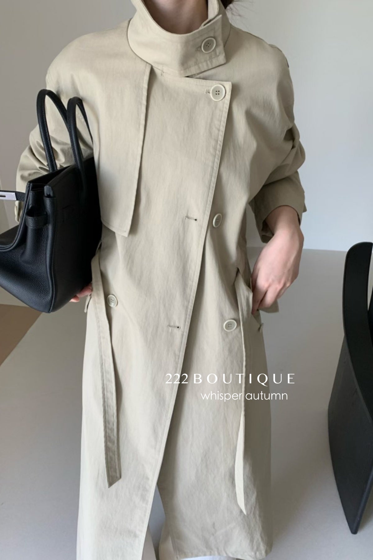 17a64 Basic trench coat with waist belt