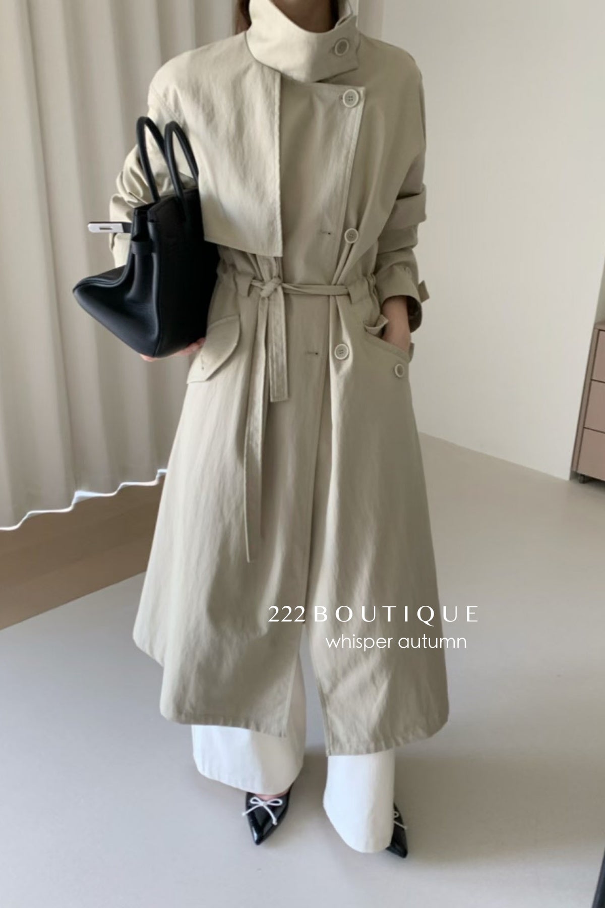 17a64 Basic trench coat with waist belt
